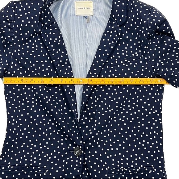Court & Rowe Scatter Dot Blue Night Blazer Navy & White Polka Dot Jacket Sz 2 - Picture 12 of 16